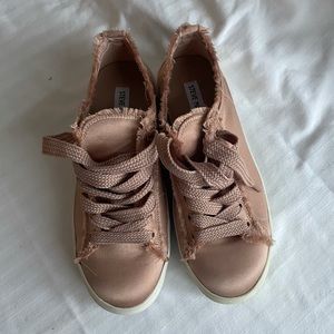 Steve Madden Pink Satin Lace Up Sneakers